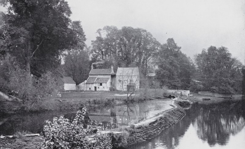 Bathampton, the Weir (s/hvitt bilde) av English Photographer
