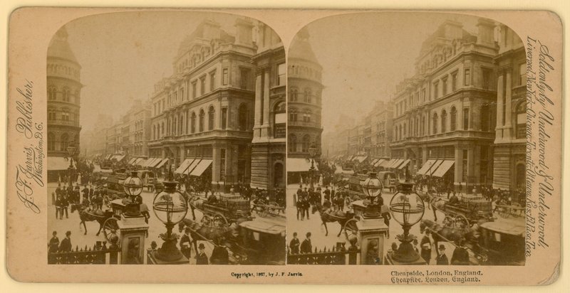 Cheapside, London; stereoskopisk bilde av English Photographer