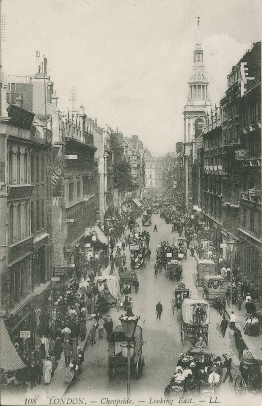Cheapside ser øst, London av English Photographer