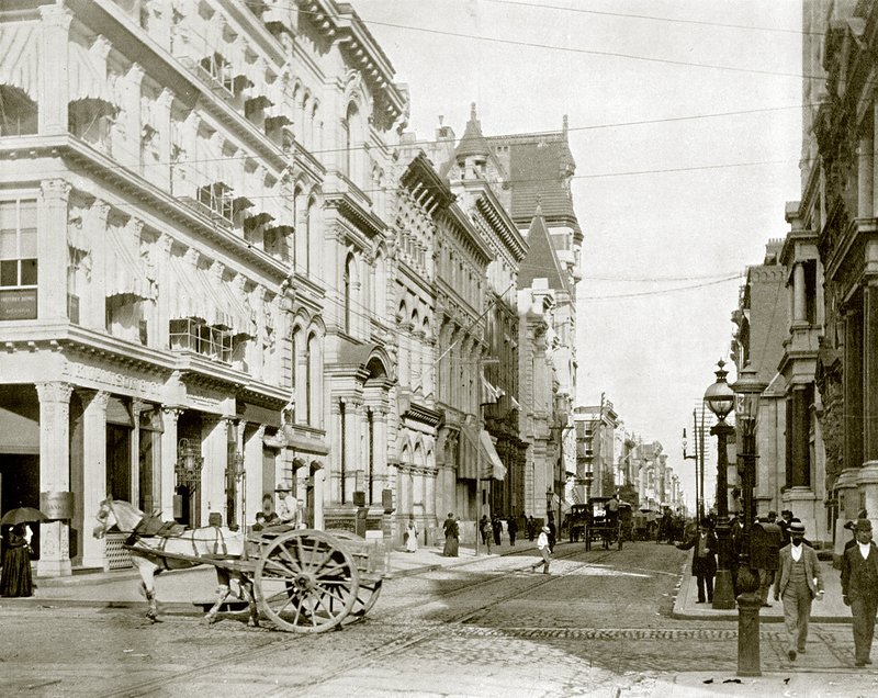 Chestnut Street, Philadelphia (s/hvitt bilde) av English Photographer