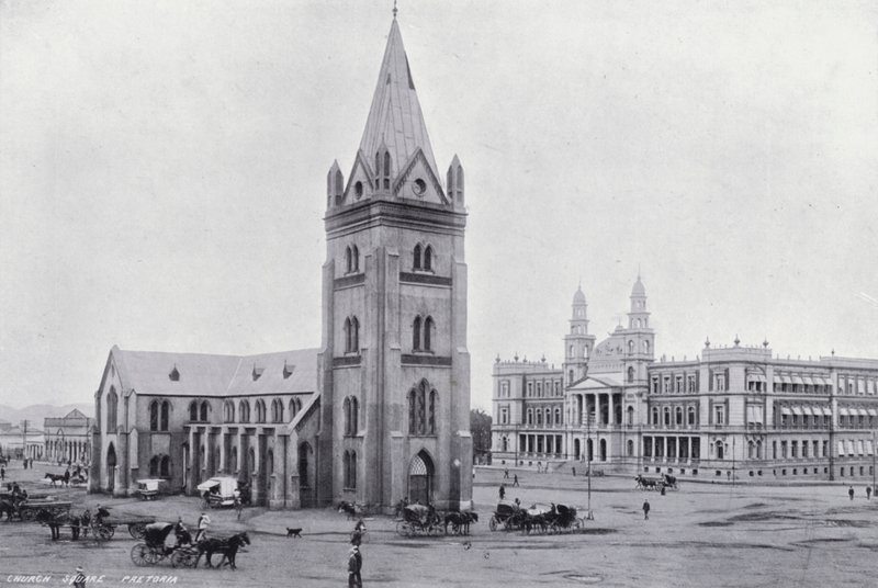 Church Square, Pretoria (s/hvitt bilde) av English Photographer