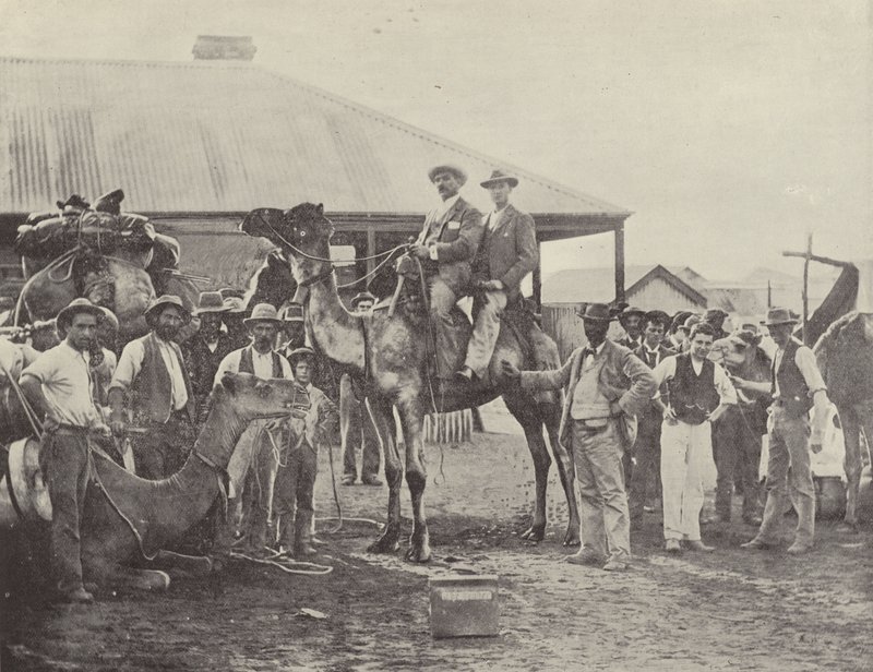 Utstyrer en prospekteringsfest, Coolgardie, Western Australia av English Photographer