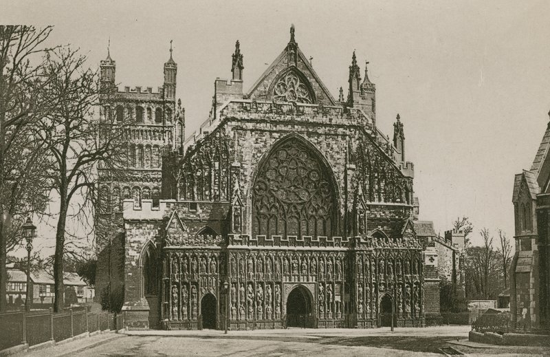 Exeter katedral, vestfronten av English Photographer