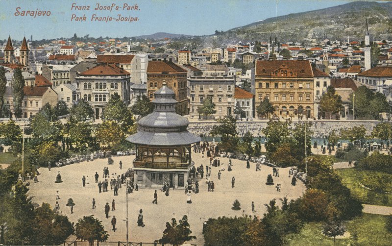 Franz Josef Park, Sarajevo (fargebilde) av English Photographer