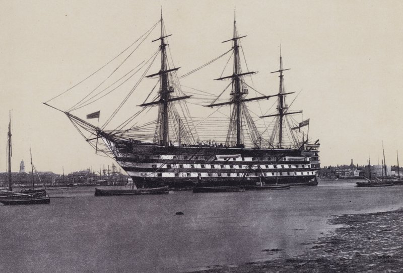 HMS St Vincent (s/hvitt bilde) av English Photographer
