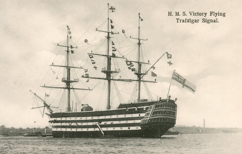 HMS Victory, flygende Trafalgar-signal av English Photographer
