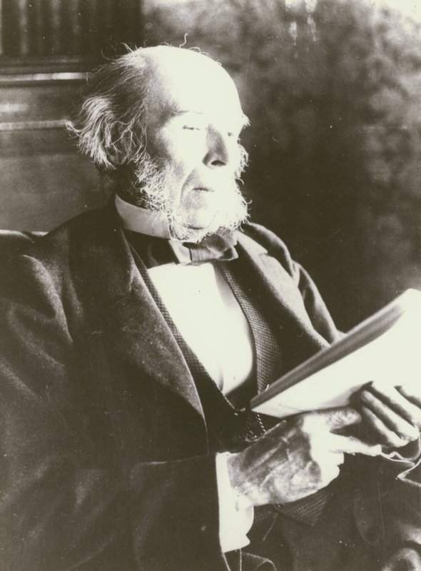 Herbert Spencer, portrett, lesing (s/hvitt-bilde) av English Photographer