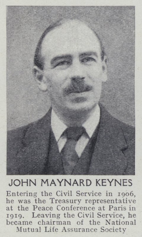 John Maynard Keynes (s/hvitt bilde) av English Photographer