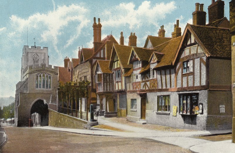 Leycester Hospital og Westgate, Warwick av English Photographer