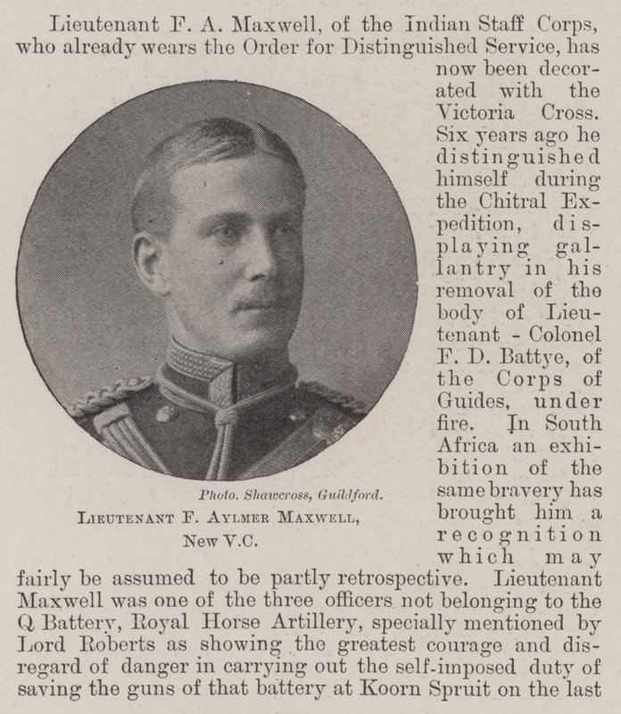 Løytnant F Aylmer Maxwell, ny VC av English Photographer