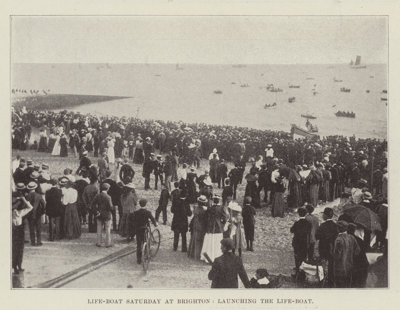 Life-Boat Saturday i Brighton, lanserer Life-Boat av English Photographer