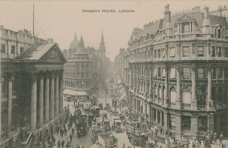 Mansion House, London. Postkort sendt i 1913. av English Photographer