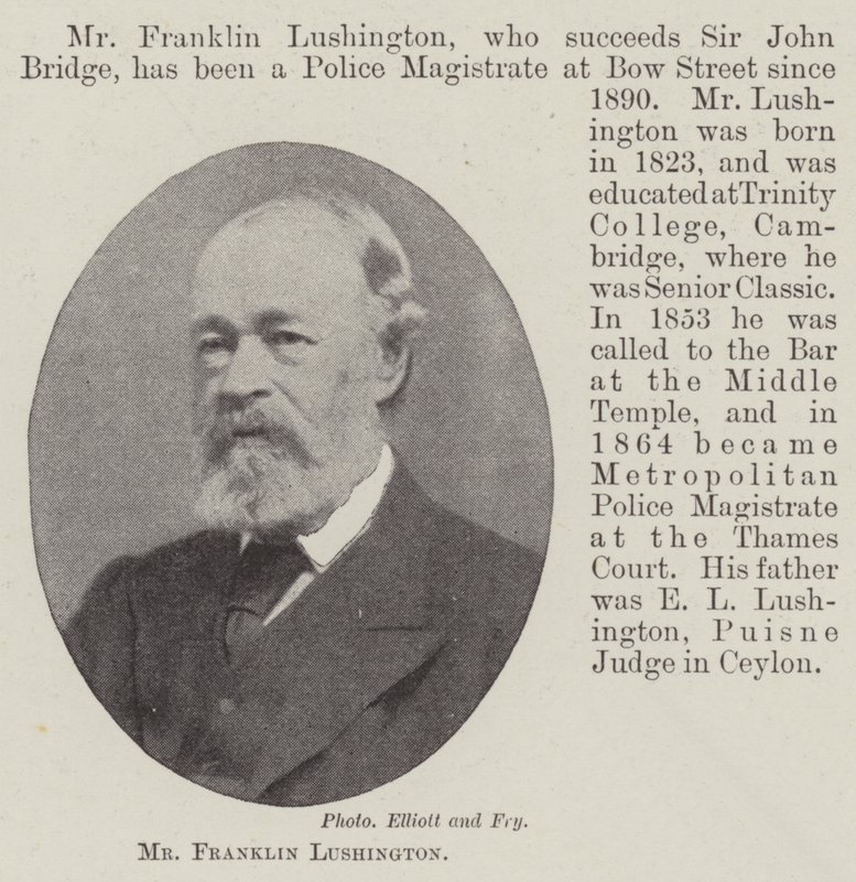 Mr Franklin Lushington av English Photographer