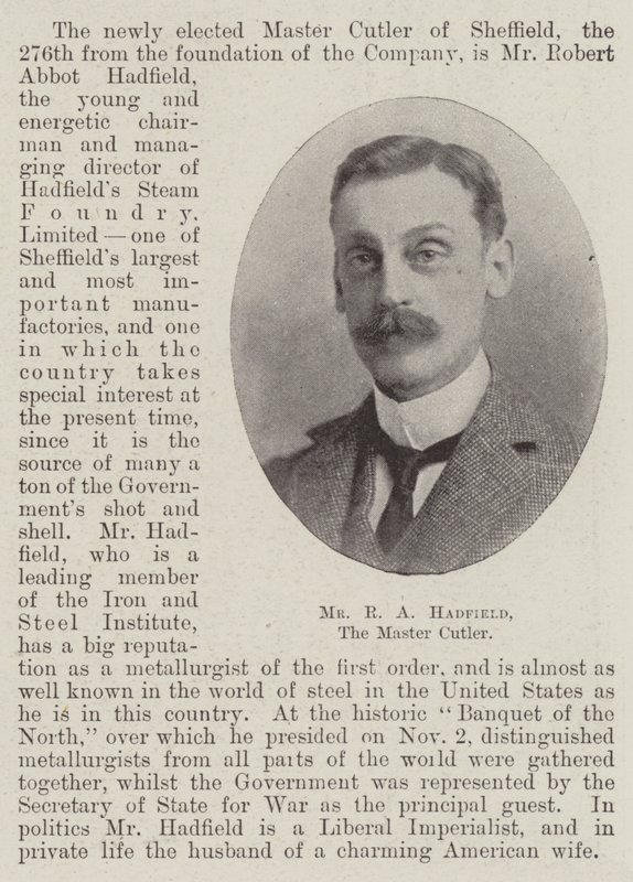 Mr RA Hadfield, mester cutler av English Photographer