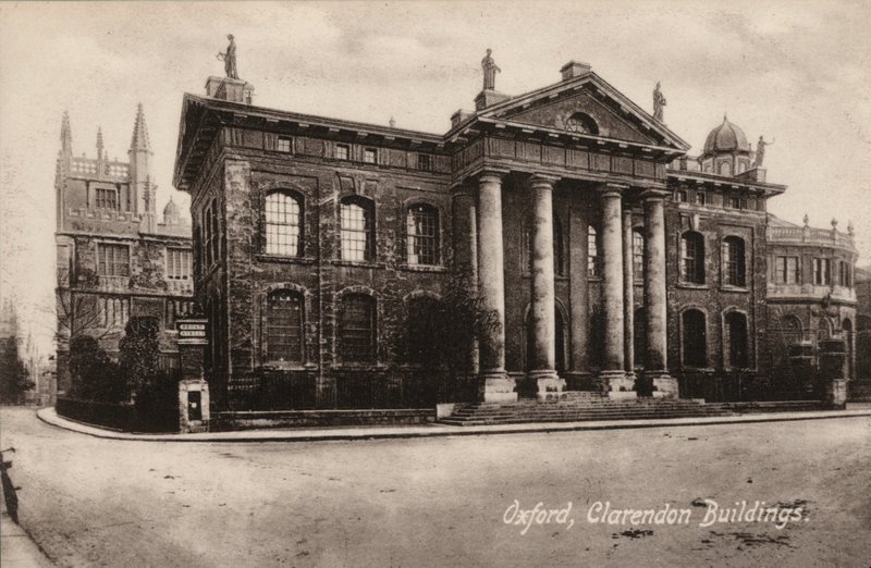Oxford, Clarendon Buildings (s/hvitt bilde) av English Photographer