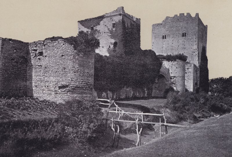 Portchester Castle (s/hvitt bilde) av English Photographer