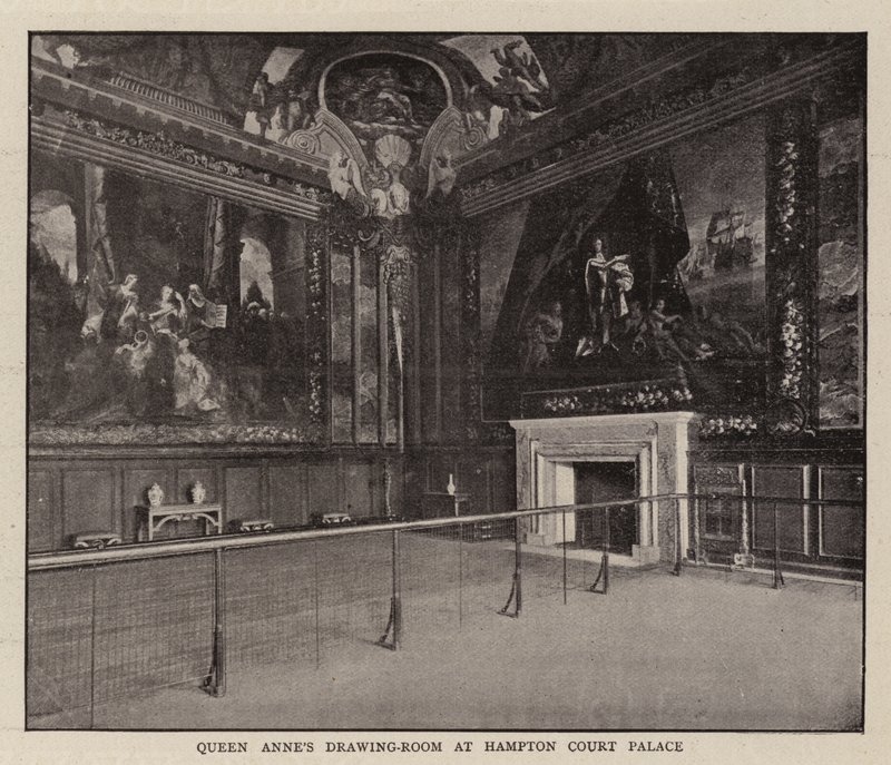 Queen Annes Drawing-Room på Hampton Court Palace av English Photographer
