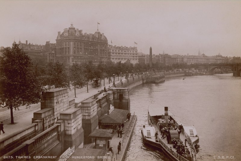 Thames Embankment fra Hungerford Bridge av English Photographer