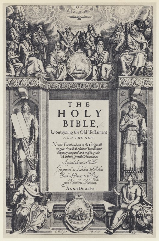 The Bible, R Barker 1611 (s/hvitt-bilde) av English Photographer