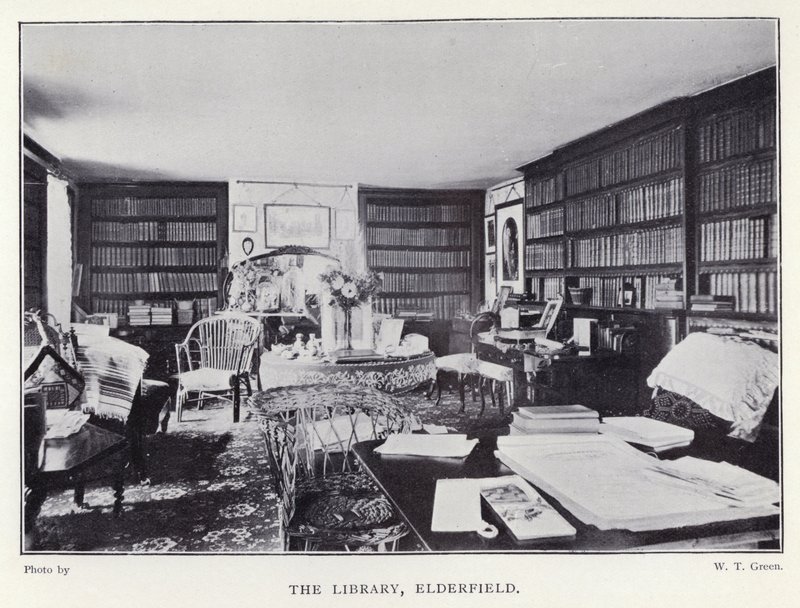 The Library, Elderfield (s/hvitt bilde) av English Photographer