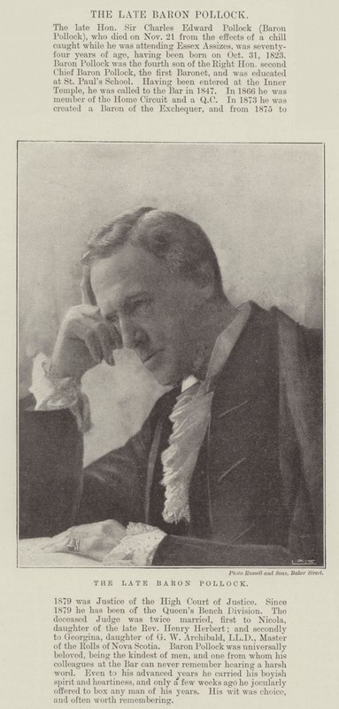 Avdøde baron Pollock av English Photographer