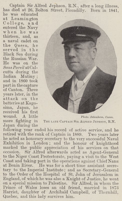 Den avdøde kaptein Sir Alfred Jephson, RN av English Photographer