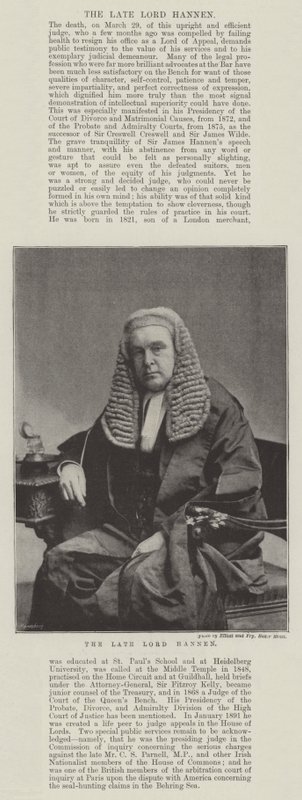 The late Lord Hannen av English Photographer