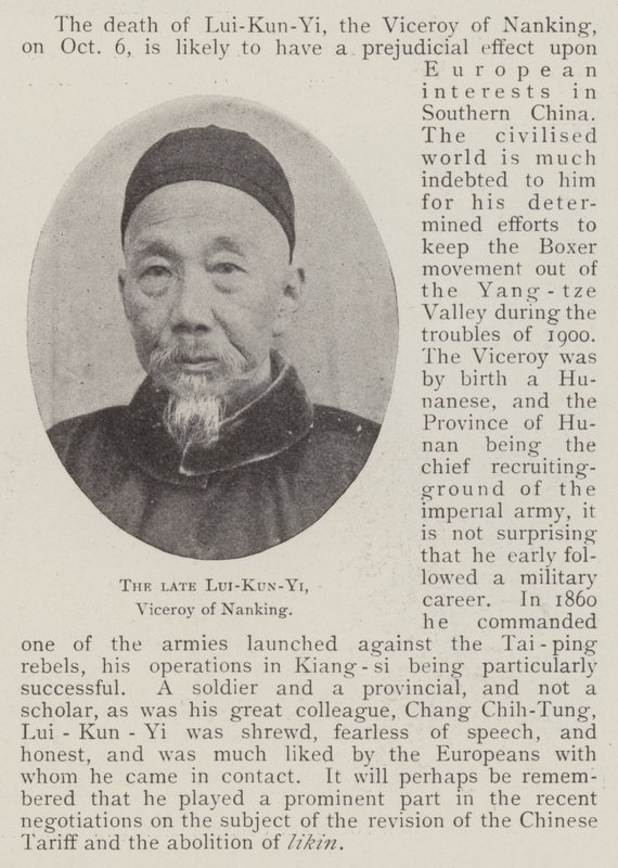 avdøde l UI-kun-Y i, visekonge i Nanking av English Photographer