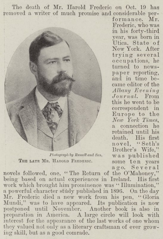 Avdøde herr Harold Frederic av English Photographer