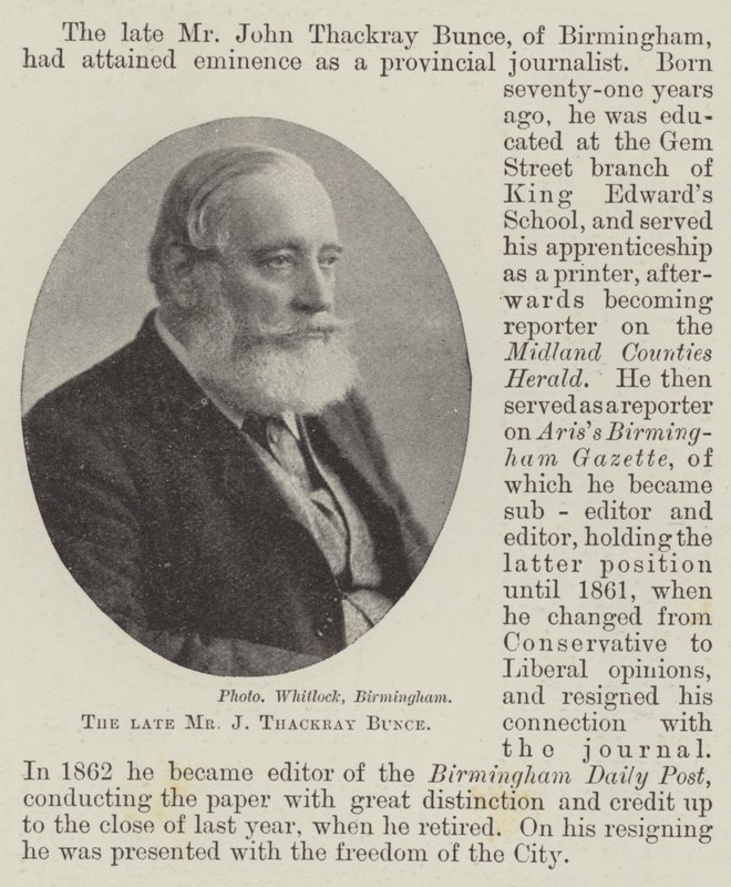 Avdøde Mr J Thackray Bunce av English Photographer