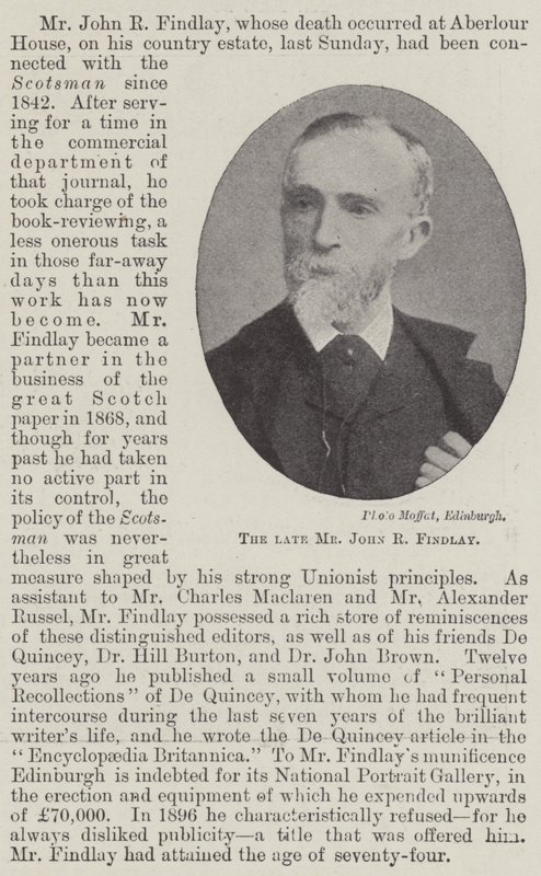 Avdøde John R Findlay av English Photographer