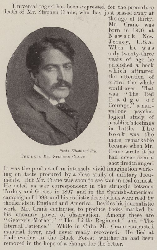 Avdøde Mr Stephen Crane av English Photographer