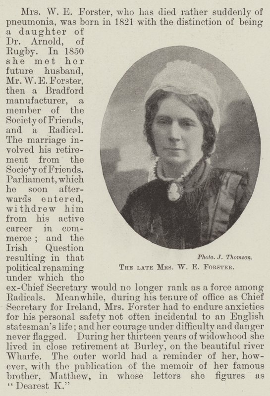 Avdøde fru W E Forster av English Photographer