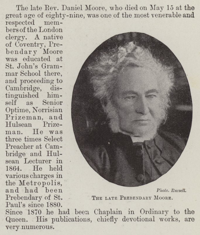 Avdøde prebendary Moore av English Photographer