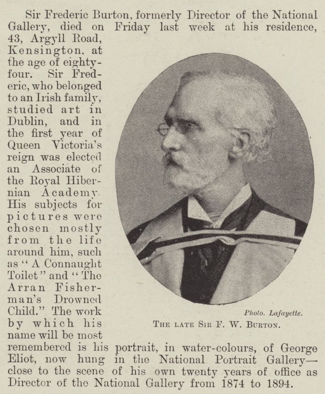 Avdøde Sir FW Burton av English Photographer
