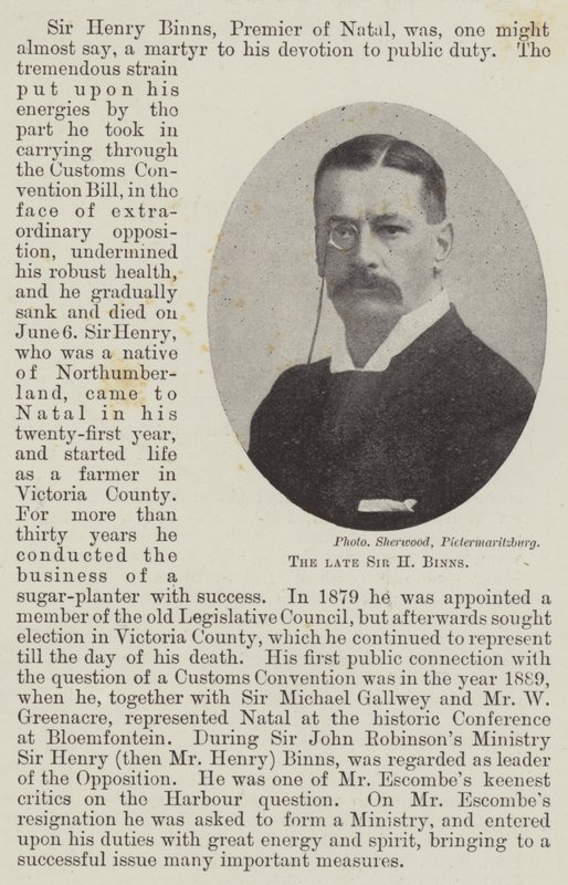 Avdøde Sir H Binns av English Photographer