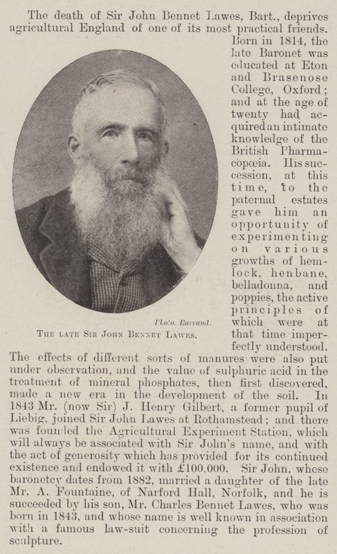Avdøde Sir John Bennet Lawes av English Photographer