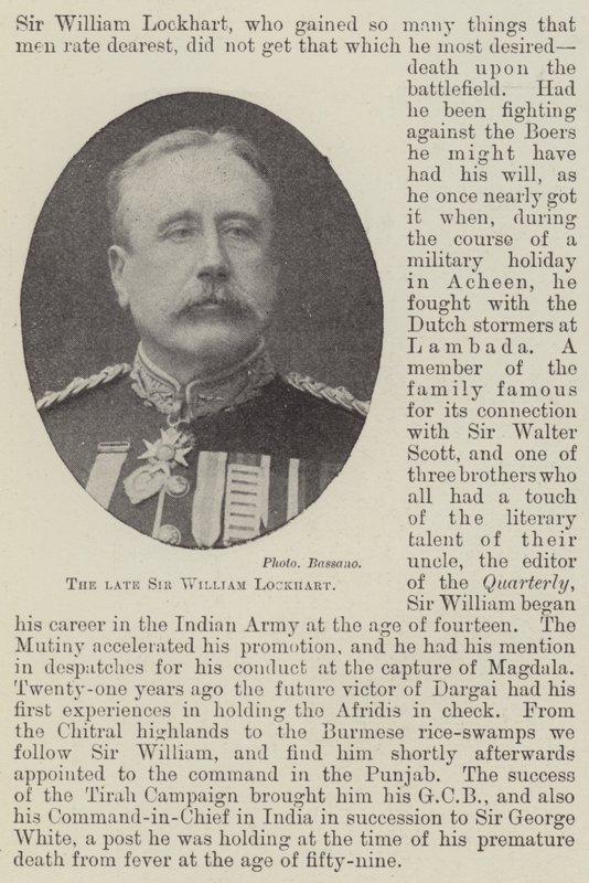 Avdøde Sir William Lockhart av English Photographer