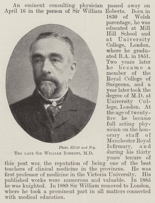 Avdøde Sir William Roberts, MD av English Photographer