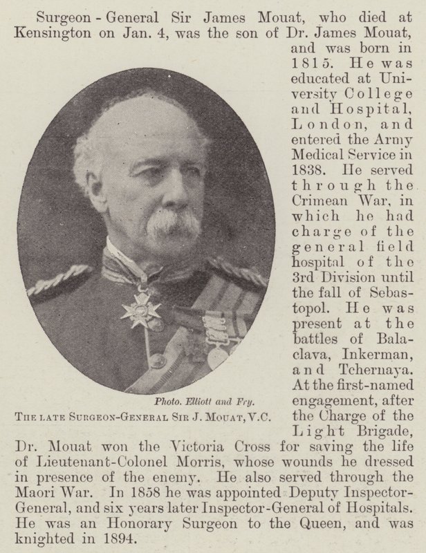 Avdøde kirurg-general Sir J Mouat, VC av English Photographer