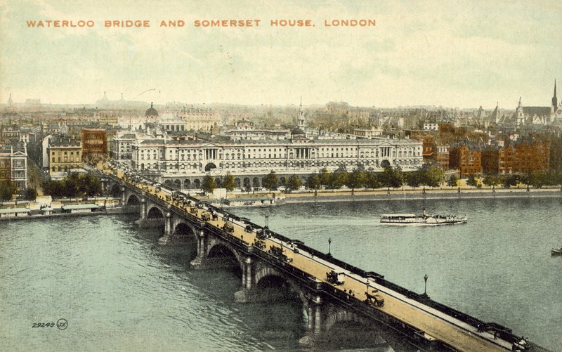 Waterloo Bridge og Somerset House (fargebilde) av English Photographer