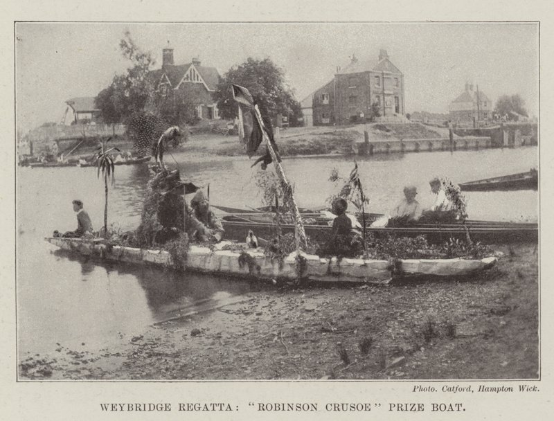 Weybridge Regatta, Robinson Crusoe-prisbåt av English Photographer