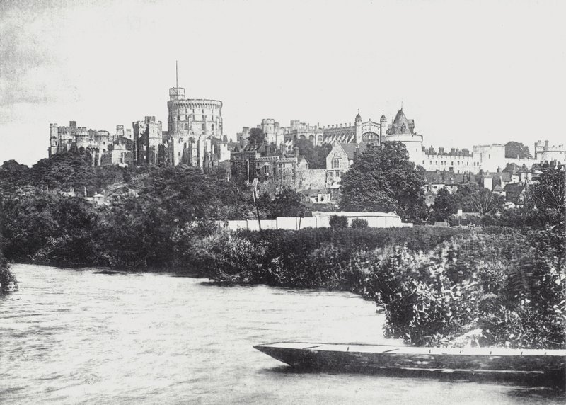 Windsor Castle fra Thames (s/hvitt bilde) av English Photographer