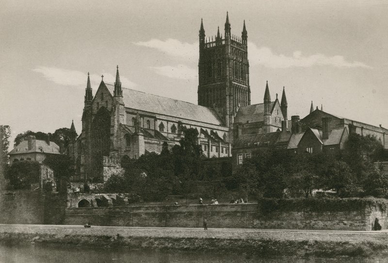 Worcester Cathedral, fra sør-vest av English Photographer