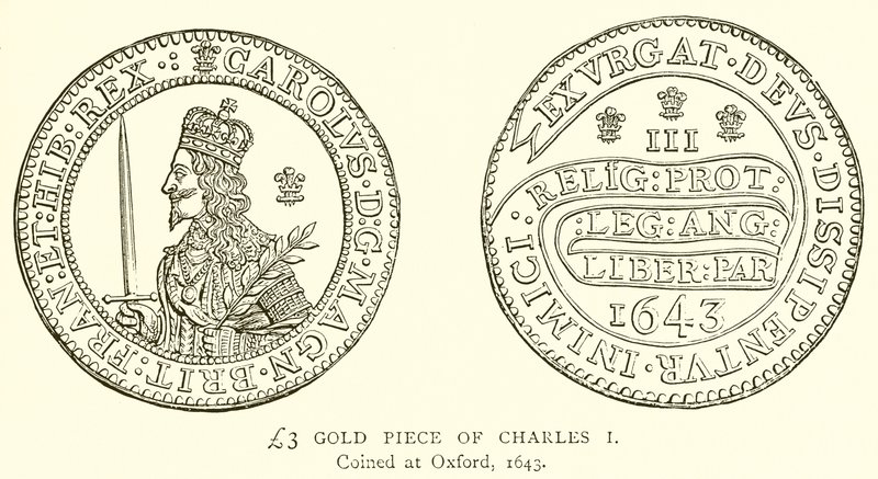 £3 gullstykke av Charles I av English School