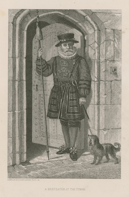 En Beefeater ved tårnet av English School