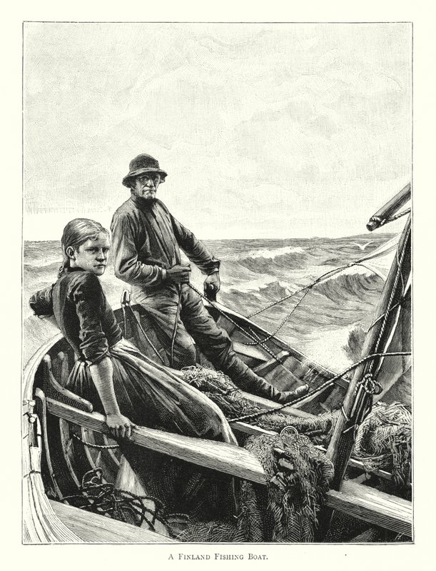 En finsk fiskebåt (gravering) av English School