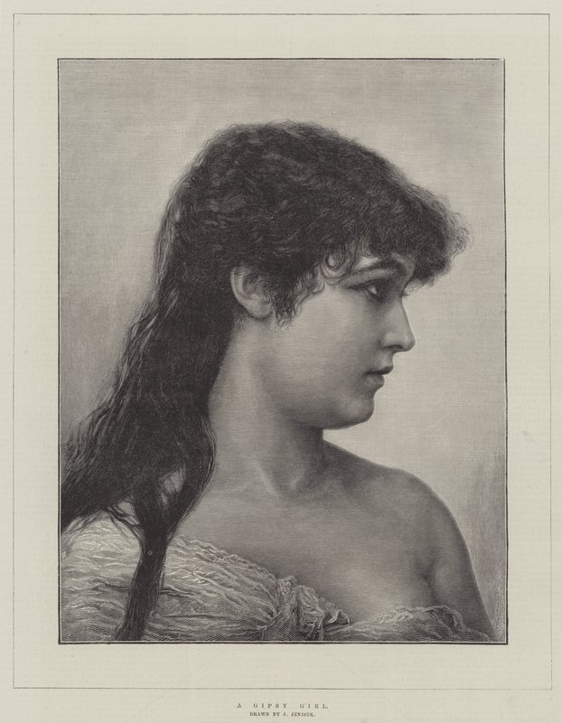 A Gipsy Girl (gravering) av English School