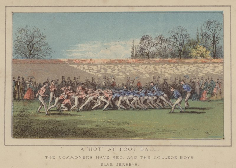 En "hot" på Foot Ball (farge litho) av English School
