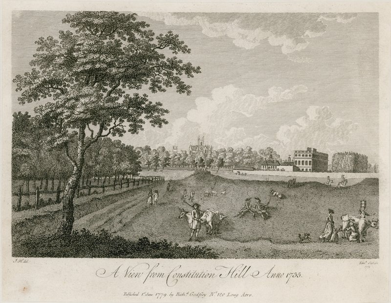 En utsikt fra Constitution Hill, 1735 av English School
